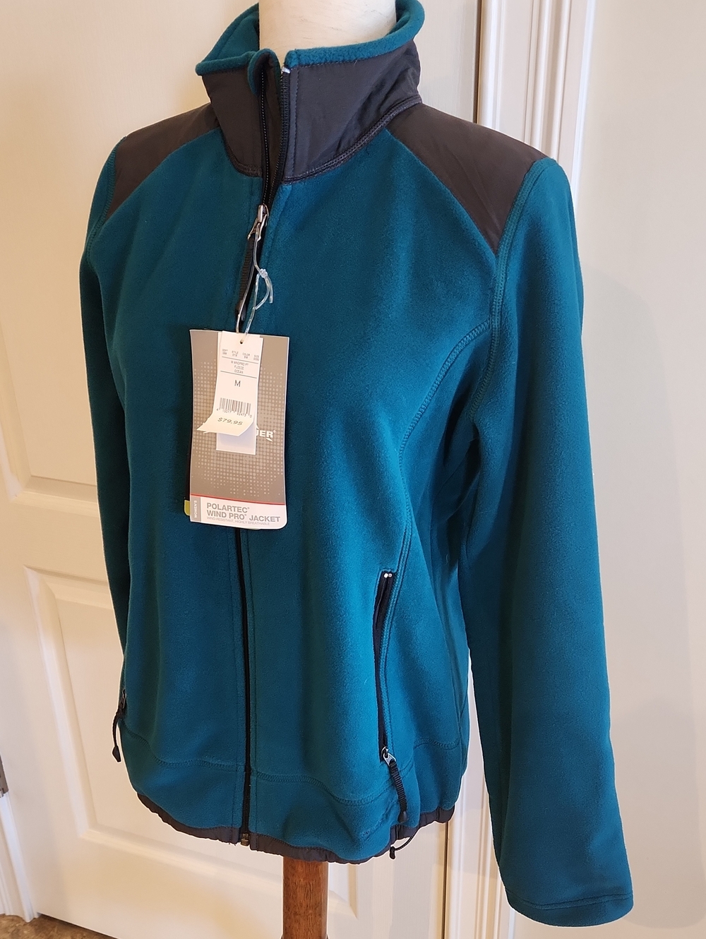 NWT Eddie Bauer Polartec Wind Pro Fleece Jacket Teal Medium